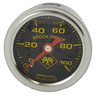MARSHALL Öl Luft Manometer 0- 100 PSI für Harley-Davidson Motorrad Öldruck