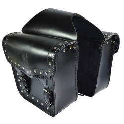 SCORP24 echt Leder Satteltasche Myrtle schwarz für Harley und Custom Bikes