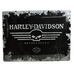 NOSTALGIC ART Retro Harley Davidson Blechschild Skull...