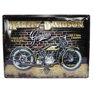 NOSTALGIC ART Retro Harley Davidson Blechschild Brick Wall V-Twin 40 x 30cm