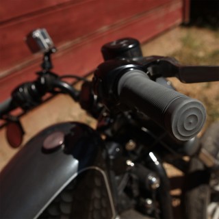 BILTWELL Kung Fu Gummi Griffe 1 Zoll Lenker  für Harley Custom Bikes schwarz