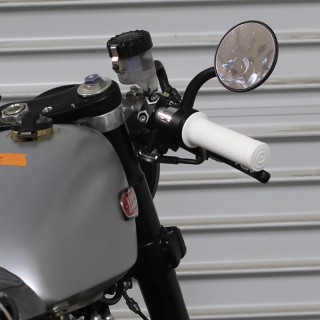 BILTWELL Kung Fu Gummi Griffe 1 Zoll Lenker  für Harley & Custom Bikes weiß
