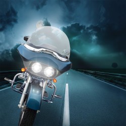 JW SPEAKER Adaptiver Kurvenlicht Doppel-Scheinwerfer für Harley Road Glide 99-13