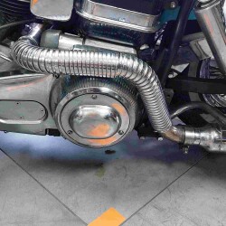 Auspuff Hitze Schutz Cover Schild Krümmer Felxibel Old School für Harley Davidson