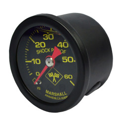 MARSHALL Öl Luft Manometer 0- 60 PSI f. Harley-Davidson Motorrad Öldruck schwarz