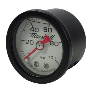 MARSHALL Öl Luft Manometer 0-100 PSI für Harley Davidson Motorrad Öldruck weiß