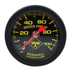 MARSHALL Öl Luft Manometer 0-100 PSI f. Harley-Davidson Motorrad Öldruck schwarz
