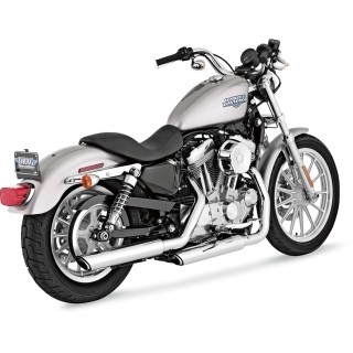 VANCE & HINES TWIN SLASH 3 Zoll SLIP-ONS chrom für Harley Sportster 2004-2013