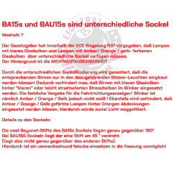 Ersatz Birne Einfaden weiß  für Harley orig. Bullet Blinker EU Modelle BA15S
