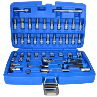 Draper Steckschlüssel-Set 10-teilig – 3/8" Antrieb, Auf Aufbewahrungsschiene, Blau