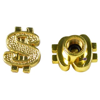 TRIK TOPZ Dollar Ventilkappen Gold 1 Paar für Harley & Motorrad