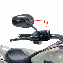 Riptide Spiegel lang Chrom für Harley Davidson ECE ersetzt 91840-03 91845-03