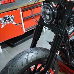 Flywheel Gabelcover 39mm  schwarz glanz für Harley Davidson Sportster ab 2004