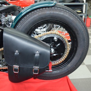 STOVERINCK Rindsleder Satteltasche Santa Fe links schwarz für Harley Davidson